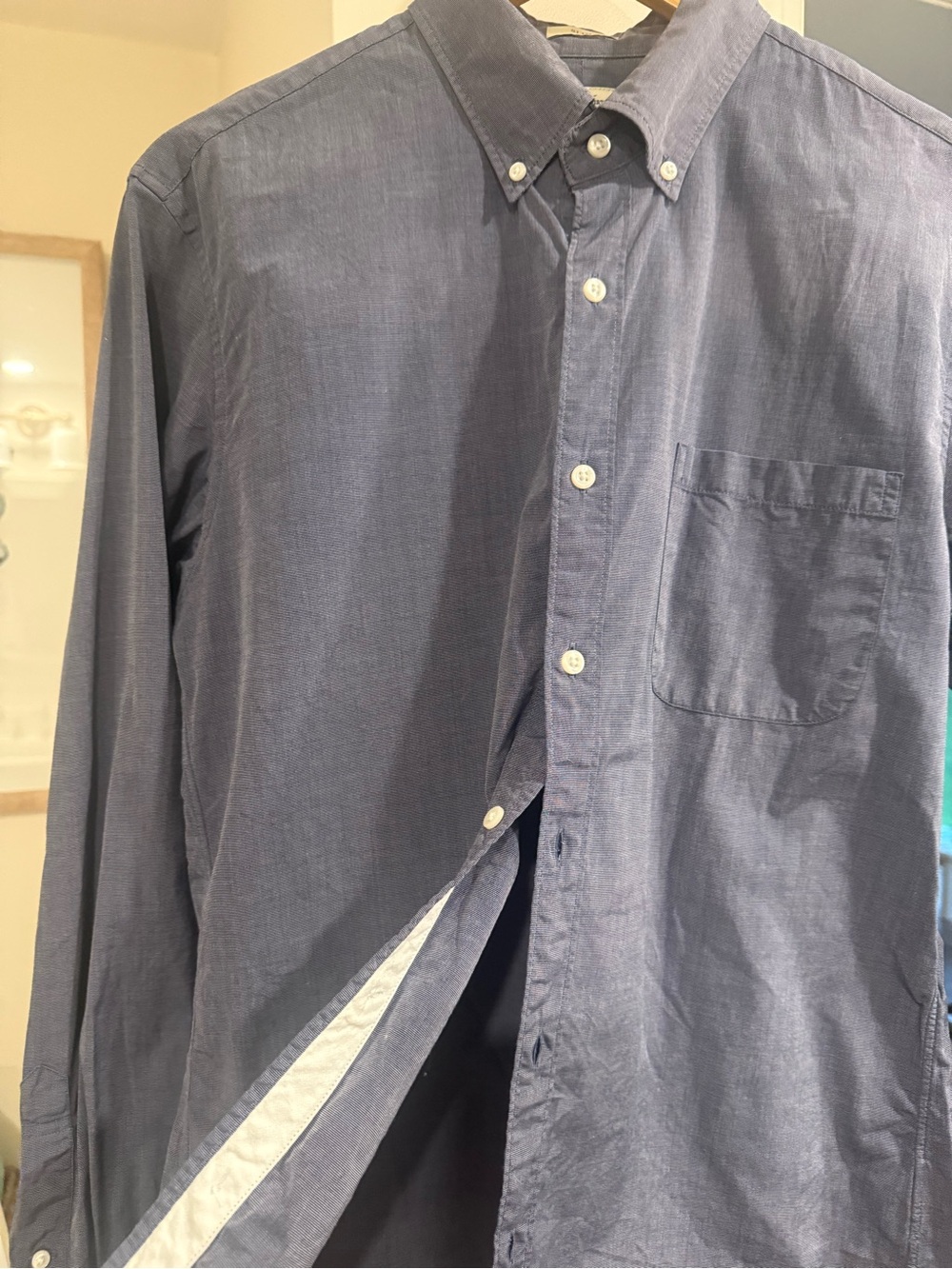 J. Crew Men's Slate Navy Button-Down Shirt